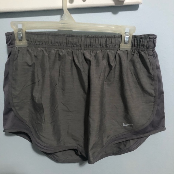 Nike Pants - Women’s Nike Dri-Fit size Large gray shorts with liner and drawstring.